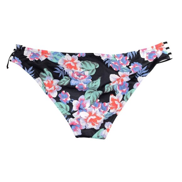Shade & Shore Floral Print Bikini Bottoms With Striped Waistband Nylon/Spandex B - Picture 4 of 4